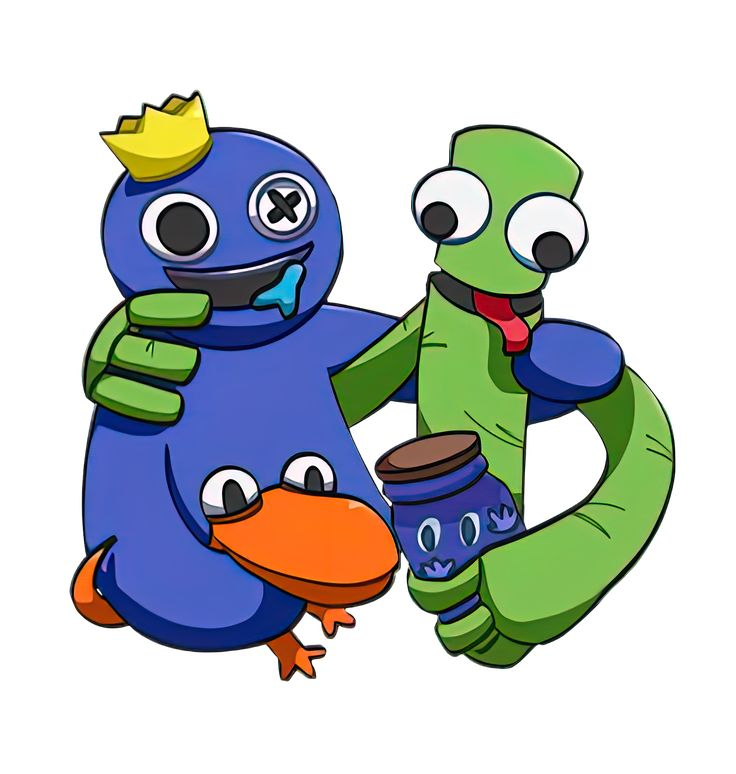 Радужные друзья герои на белом фоне