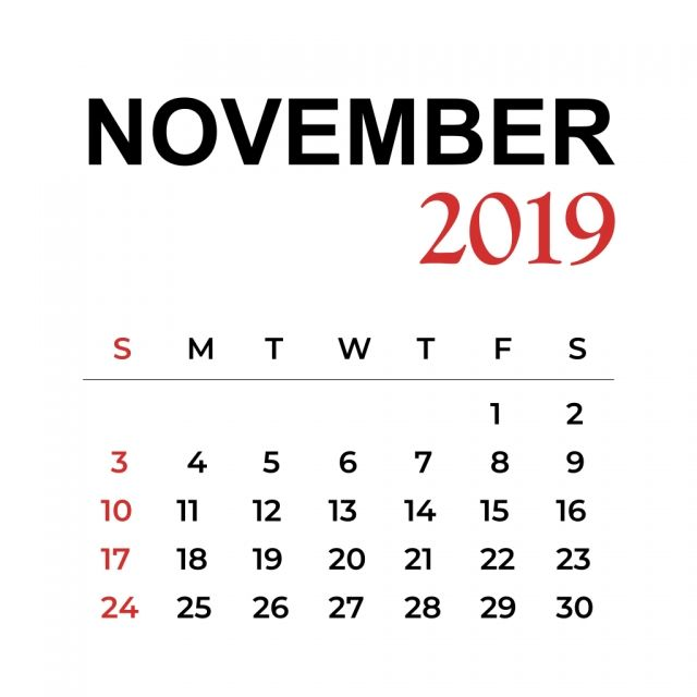 Календарь ноябрь прозрачный