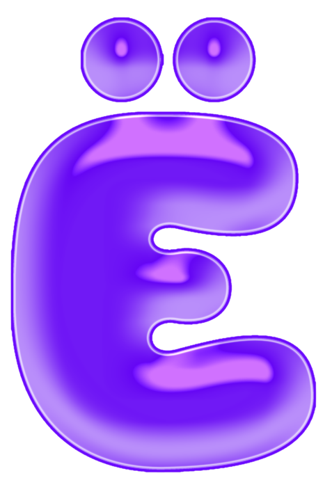 Красочная буква е