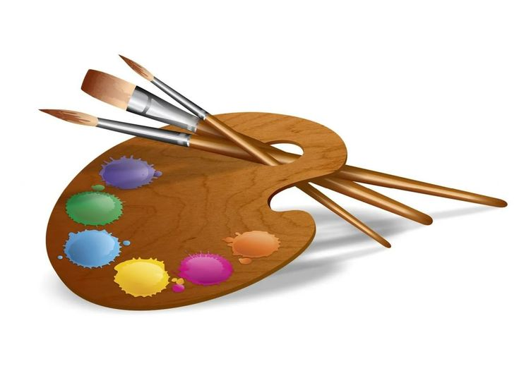 Палитра с кисточкой