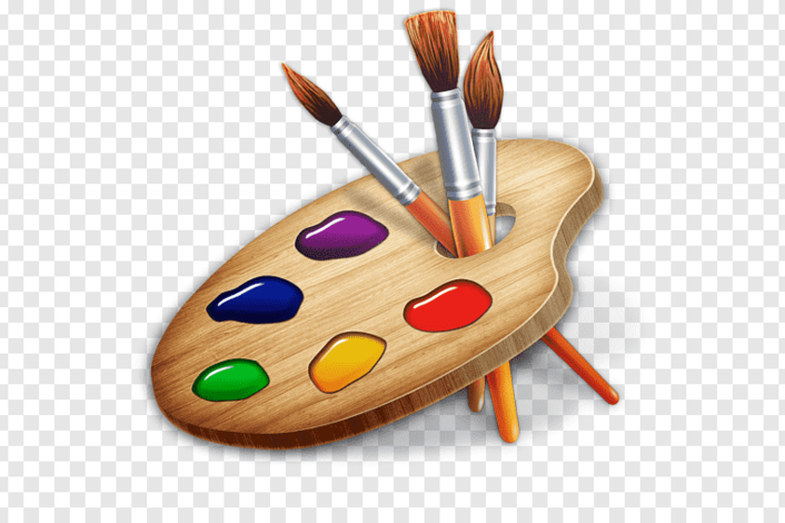 Кисточка для рисования с краской