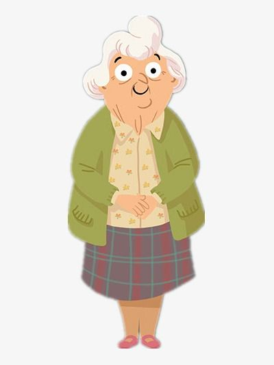 Старуха на прозрачном фоне