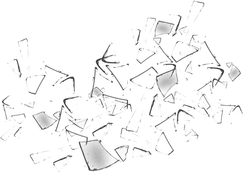 Разбитые стекла на прозрачном фоне