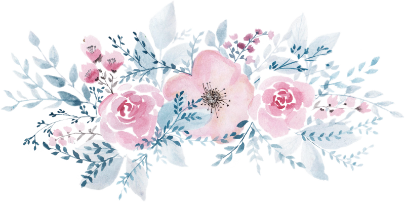 Акварельные цветы на белом фоне