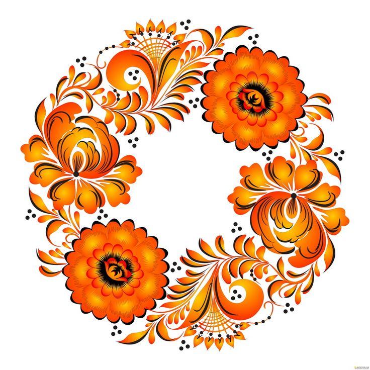 Круглый орнамент Хохлома