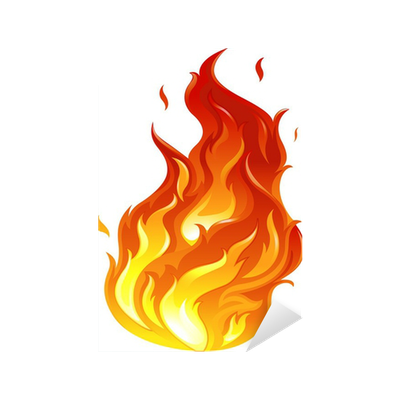 Огонь на белом фоне