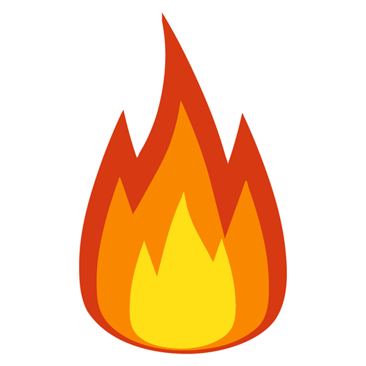 Стикер огонек ЭМОДЖИ