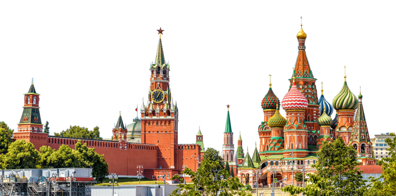 Храм Василия Блаженного на фоне Кремля