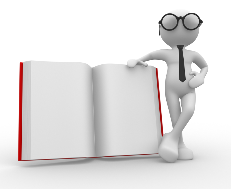 Белый человечек с книгой