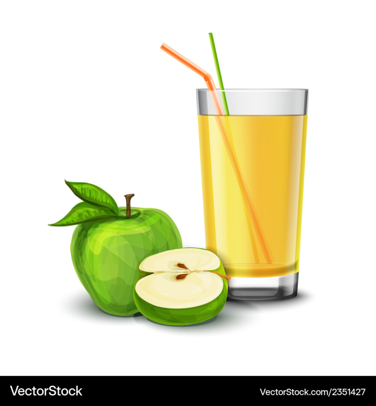 Яблочный сок на прозрачном фоне