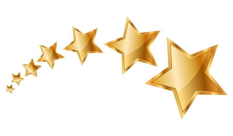 Золотые звездочки на прозрачном фоне