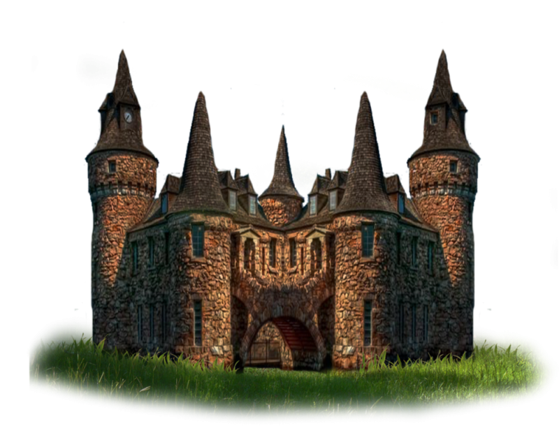 Замок крепость на белом фоне