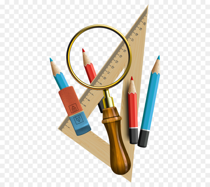 Канцелярские принадлежности на прозрачном фоне