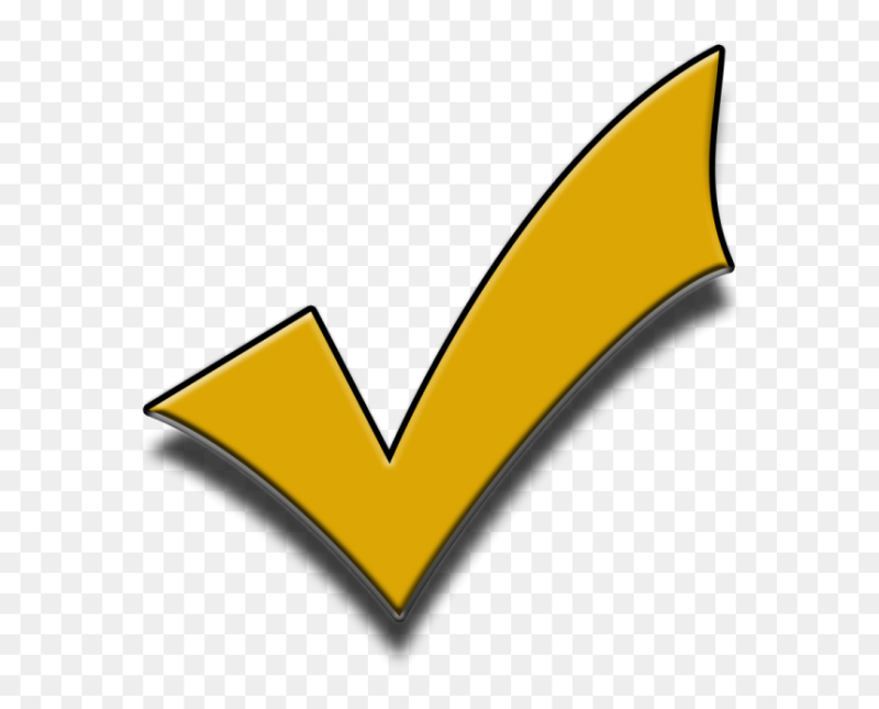 Желтая галочка без фона