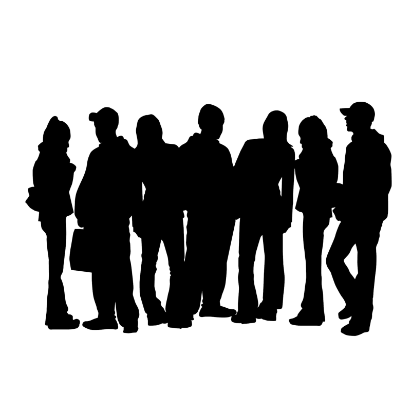 Силуэт группы людей