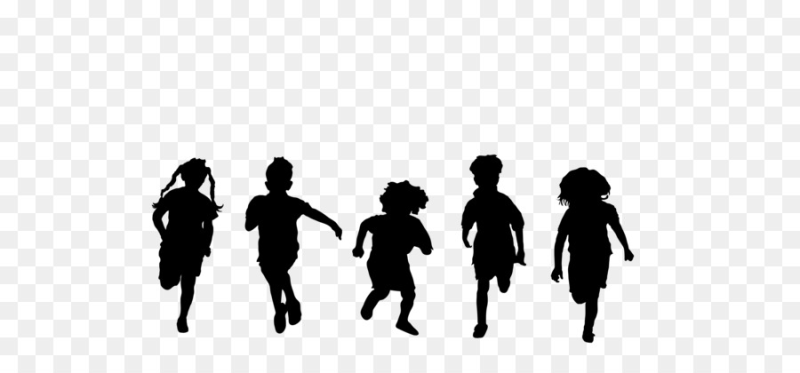 Бегущие дети силуэт