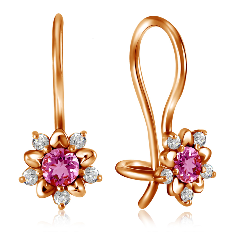 Бронницкий ювелир серьги из красного золота д0268-026886