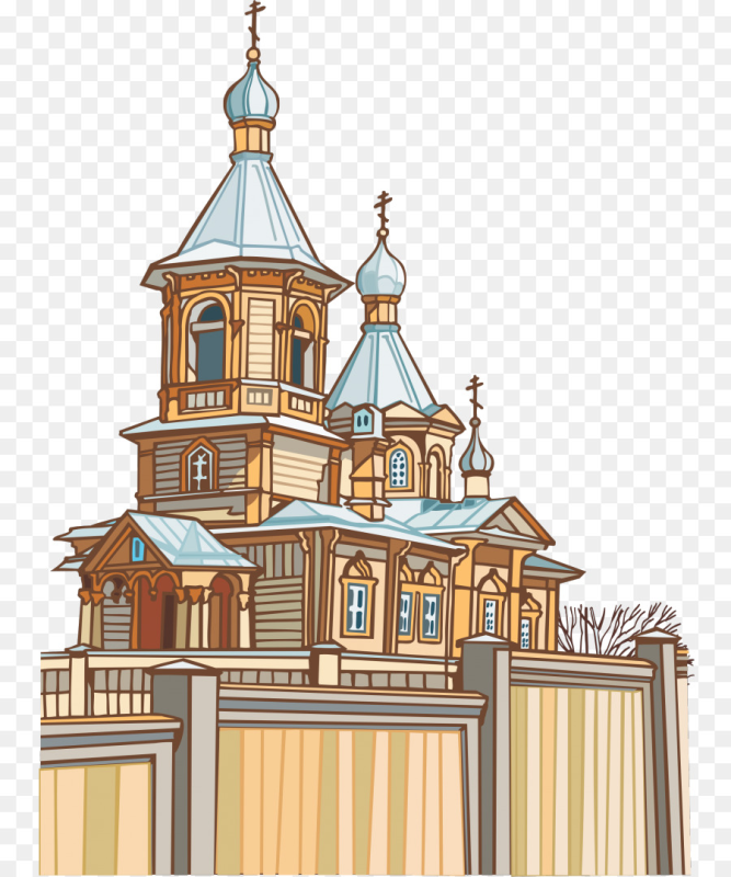 Православный храм на прозрачном фоне