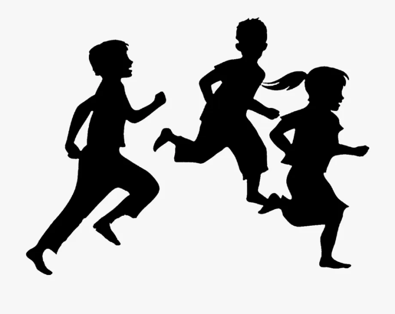 Силуэты играющих детей