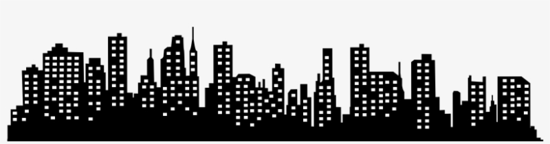 Черный силуэт города