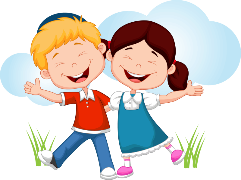 Мальчик и девочка на белом фоне