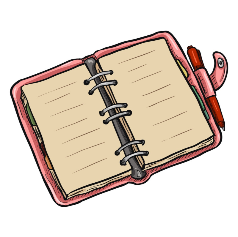 Ежедневник на белом фоне