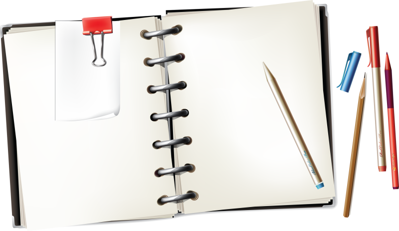 Открытый блокнот на прозрачном фоне