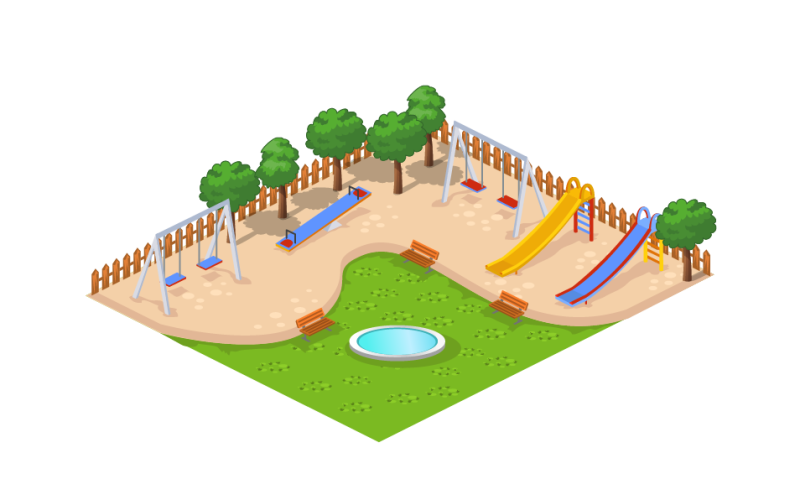 Детская площадка на прозрачном фоне