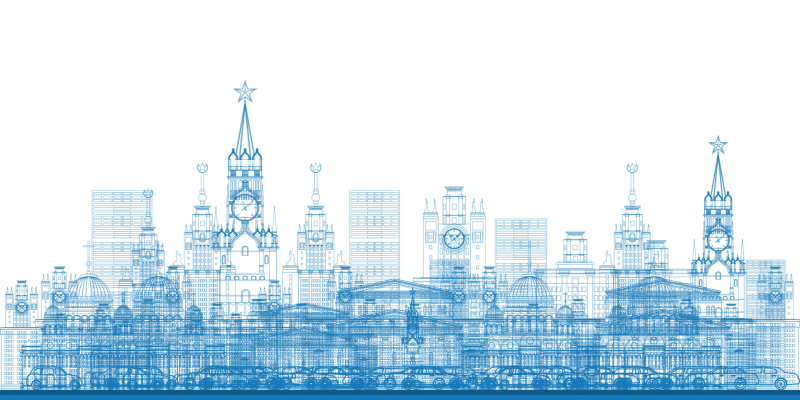 Силуэты зданий Москвы