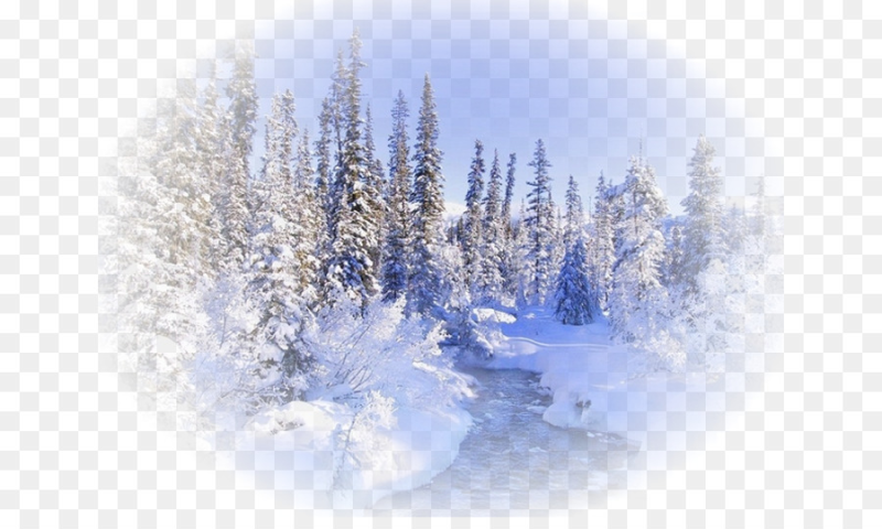 Зимний пейзаж на прозрачном фоне