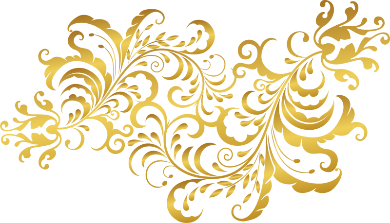 Золотой орнамент на прозрачном фоне