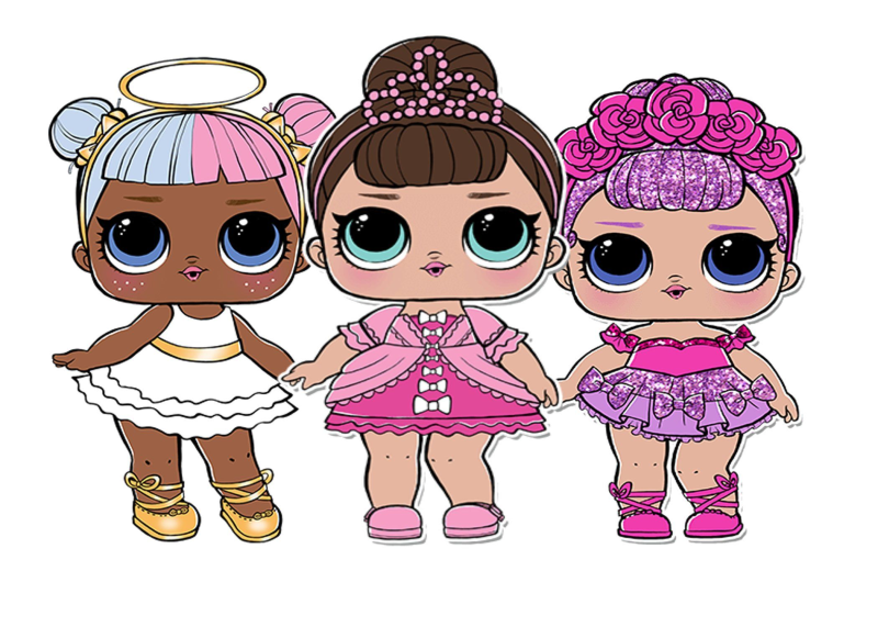 Куклы ЛОЛ на белом фоне