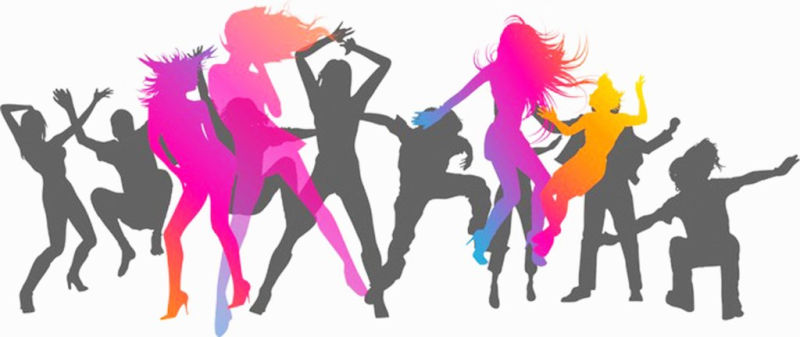 Силуэты танцующих людей