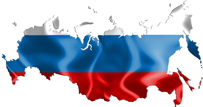 Карта России с флагом