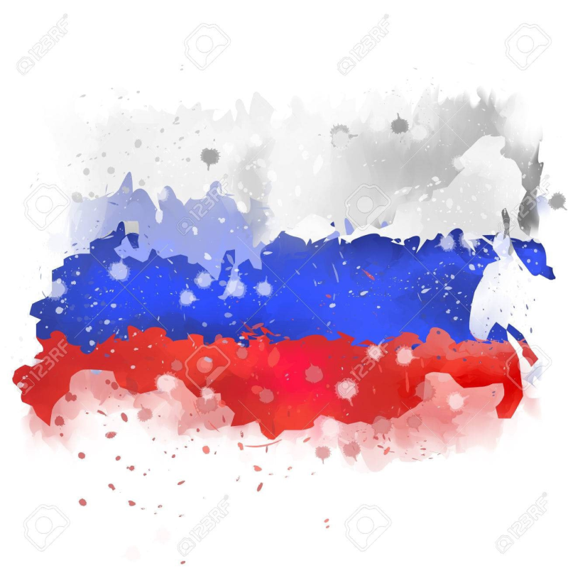 Российский Триколор акварель