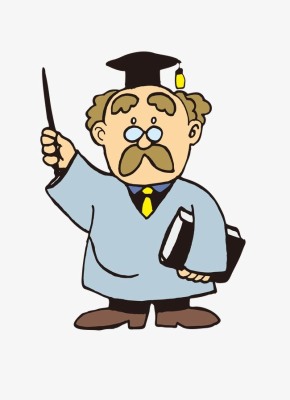 Профессор на белом фоне