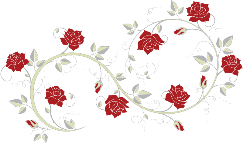 Цветочный орнамент на прозрачном фоне