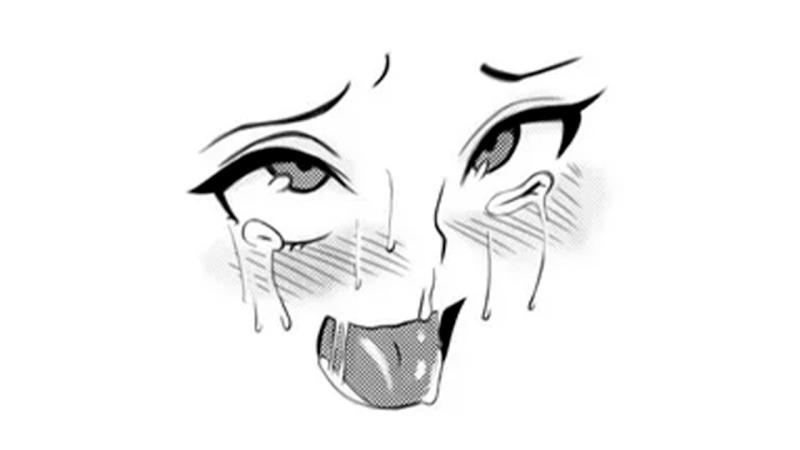 Ахегао рисунок карандашом