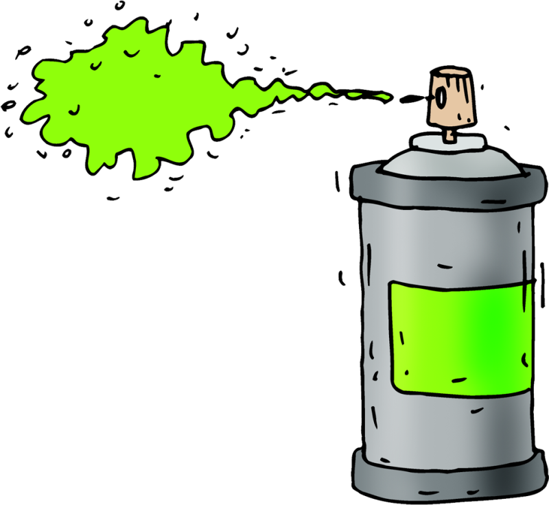 Баллончик с краской на прозрачном фоне