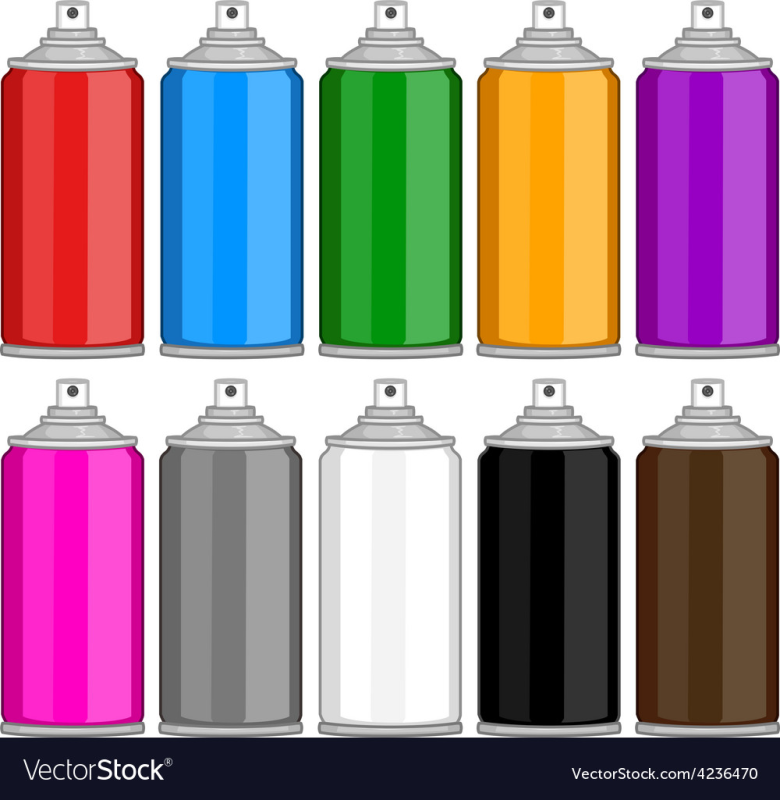 Баллончик с краской на прозрачном фоне