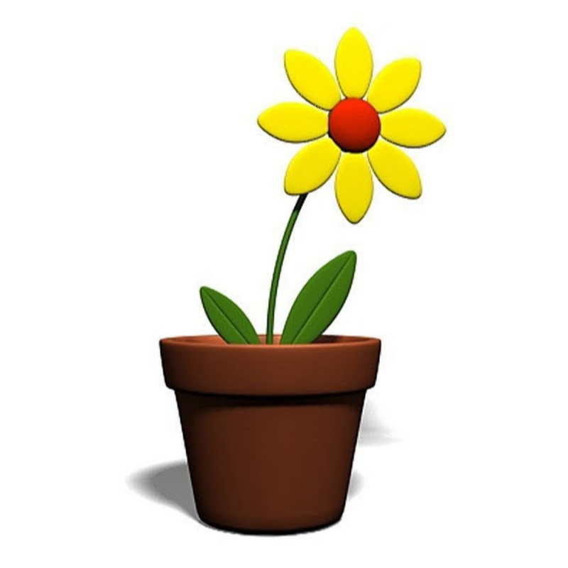 Цветок в горшке для детей