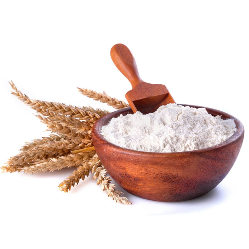 Мука на белом фоне