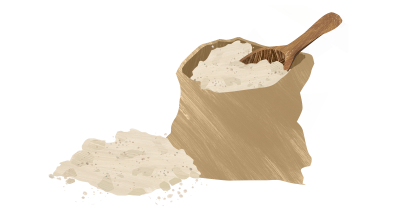 Мука на прозрачном фоне