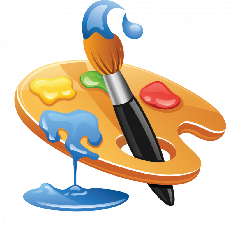 Краски с кисточкой