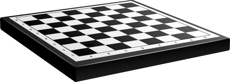 Шахматная доска с фигурами вид сбоку