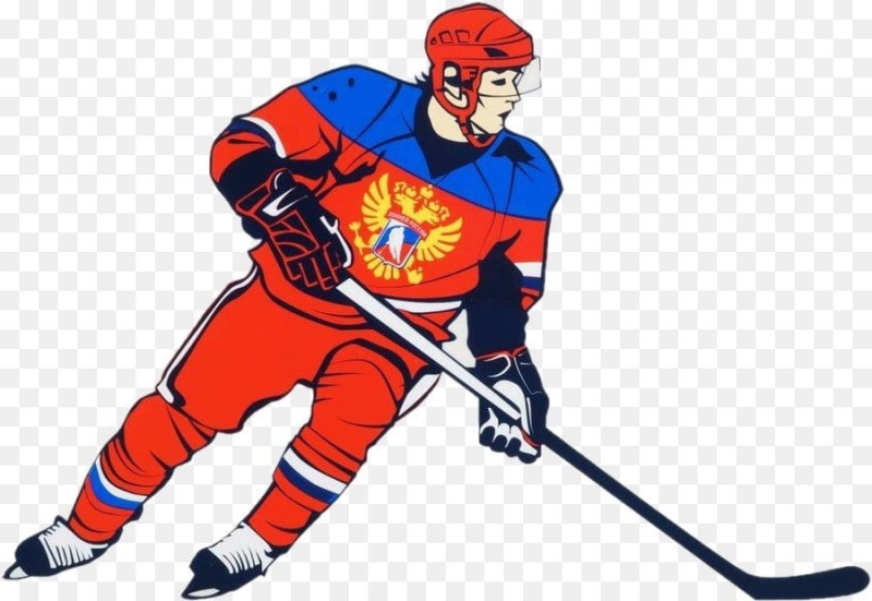 Хоккеист на белом фоне