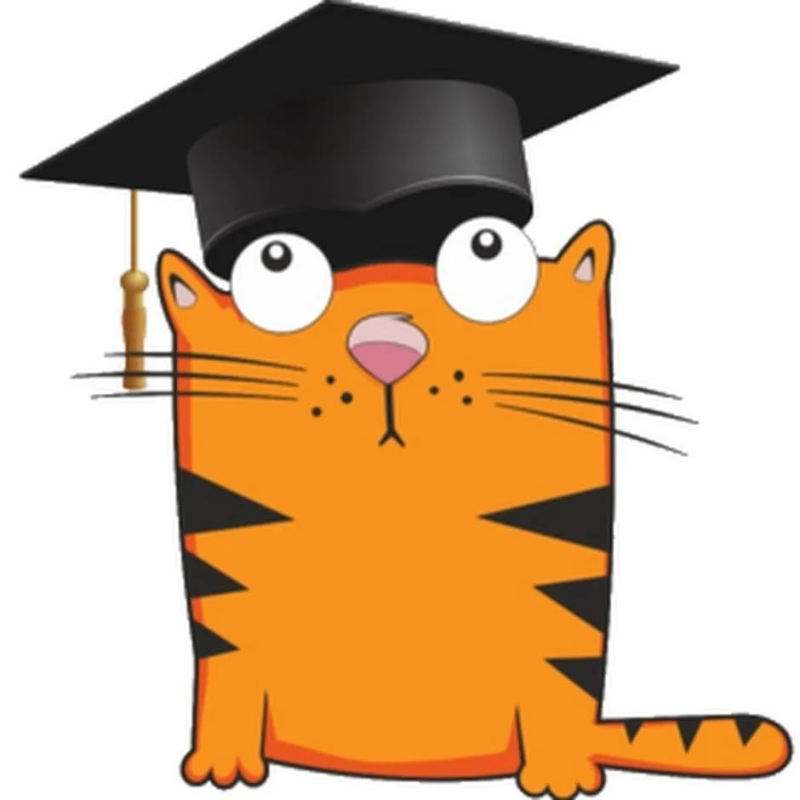 Умный кот нарисованный