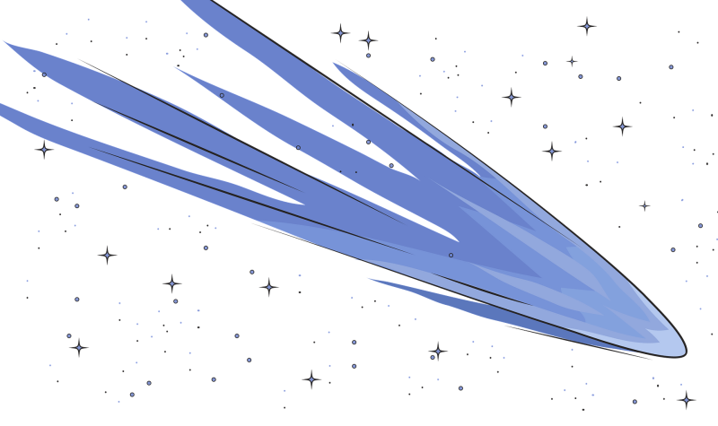 Комета без фона