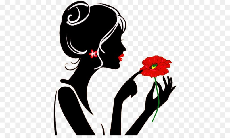 Девочка с цветами вектор