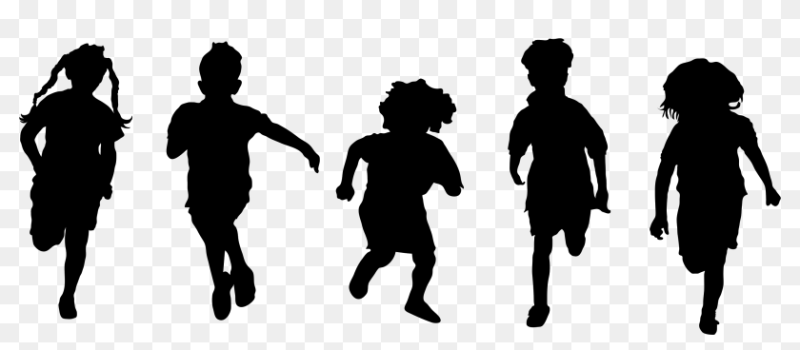 Векторные силуэты детей